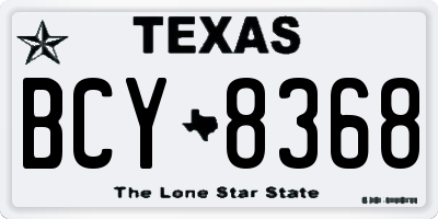 TX license plate BCY8368