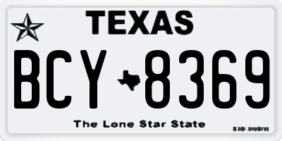 TX license plate BCY8369
