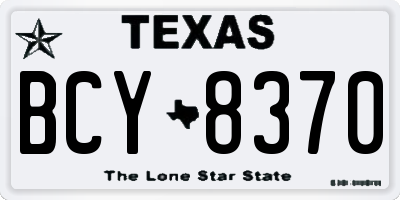 TX license plate BCY8370