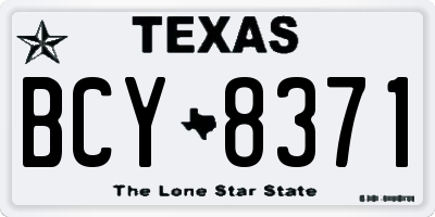 TX license plate BCY8371