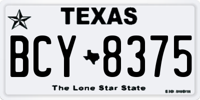 TX license plate BCY8375