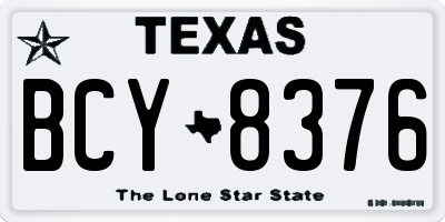 TX license plate BCY8376