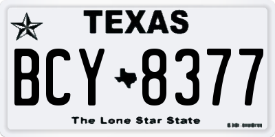TX license plate BCY8377