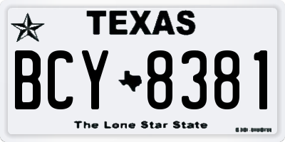 TX license plate BCY8381