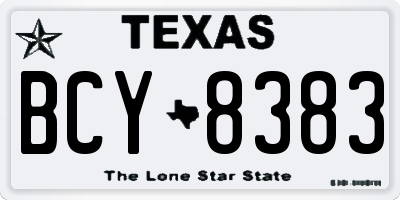 TX license plate BCY8383