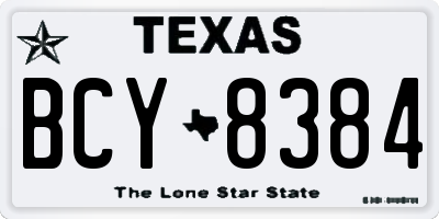 TX license plate BCY8384