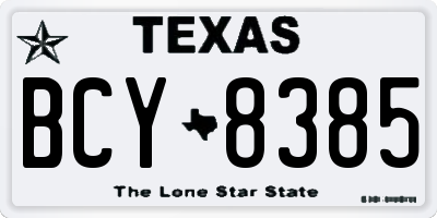 TX license plate BCY8385