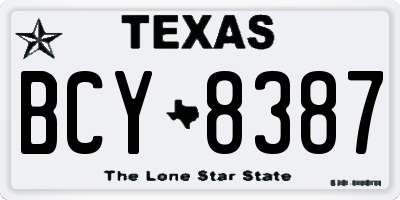 TX license plate BCY8387