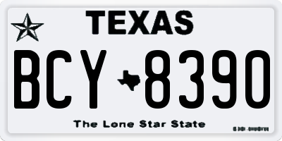 TX license plate BCY8390