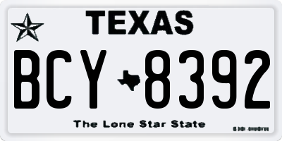 TX license plate BCY8392