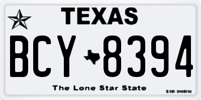 TX license plate BCY8394