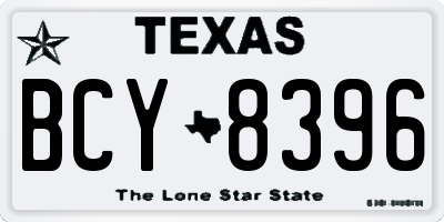 TX license plate BCY8396