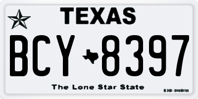 TX license plate BCY8397