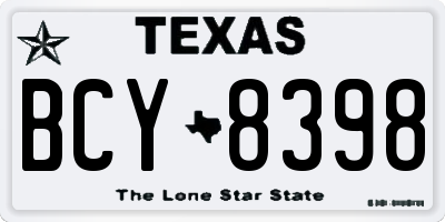TX license plate BCY8398