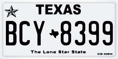 TX license plate BCY8399