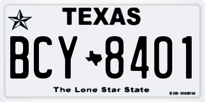 TX license plate BCY8401