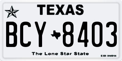 TX license plate BCY8403