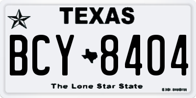 TX license plate BCY8404