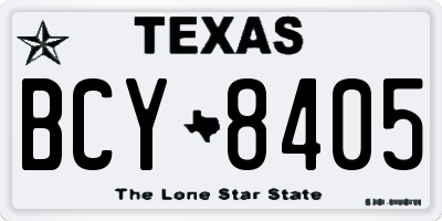 TX license plate BCY8405
