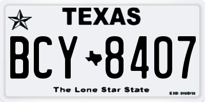 TX license plate BCY8407