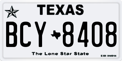 TX license plate BCY8408