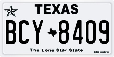 TX license plate BCY8409