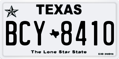 TX license plate BCY8410