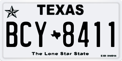 TX license plate BCY8411