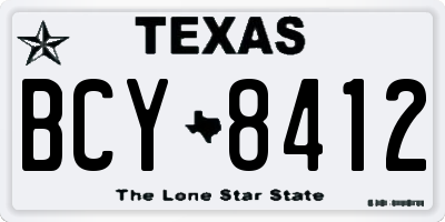 TX license plate BCY8412
