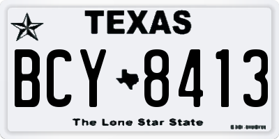 TX license plate BCY8413