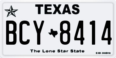TX license plate BCY8414
