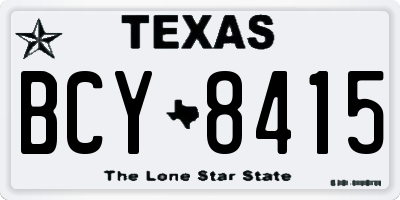 TX license plate BCY8415