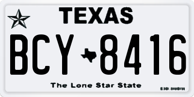 TX license plate BCY8416