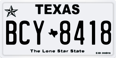 TX license plate BCY8418