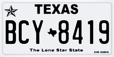 TX license plate BCY8419