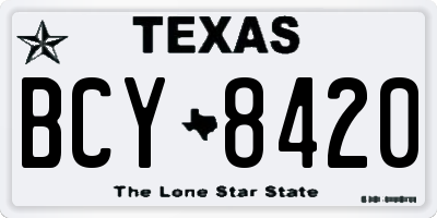 TX license plate BCY8420