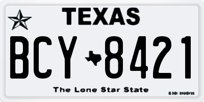 TX license plate BCY8421