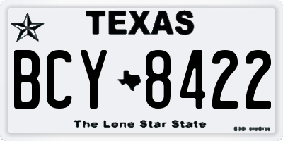 TX license plate BCY8422