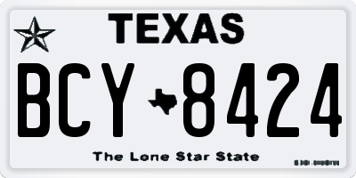 TX license plate BCY8424