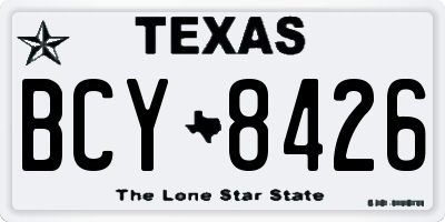 TX license plate BCY8426
