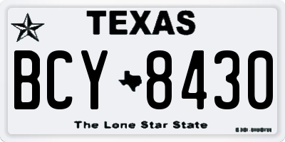 TX license plate BCY8430