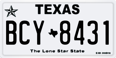 TX license plate BCY8431