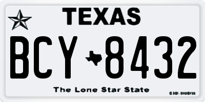 TX license plate BCY8432