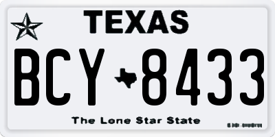 TX license plate BCY8433