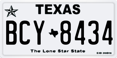 TX license plate BCY8434