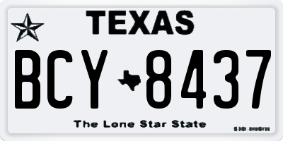 TX license plate BCY8437