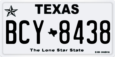 TX license plate BCY8438