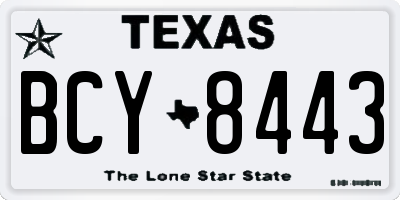 TX license plate BCY8443