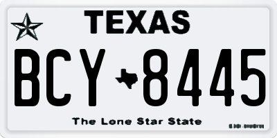 TX license plate BCY8445