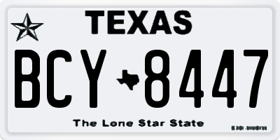 TX license plate BCY8447